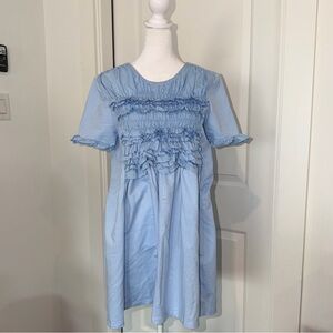 knee length dresses for ladies Textured Mini Dress – English Factory main image 0